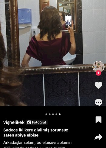 Parlak Mor Saten Uzun Abiye Elbise - Görsel 5