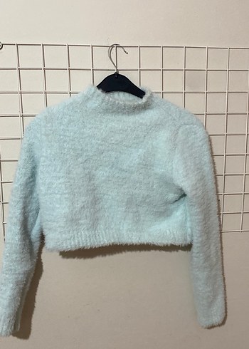 Bebek mavisi, Yumuşak Dokulu Boğazlı Mini Kazak