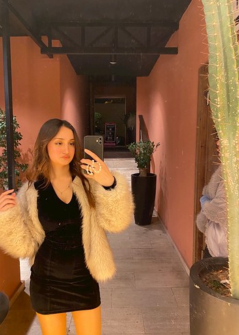 kadife siyah elbise - Görsel 2