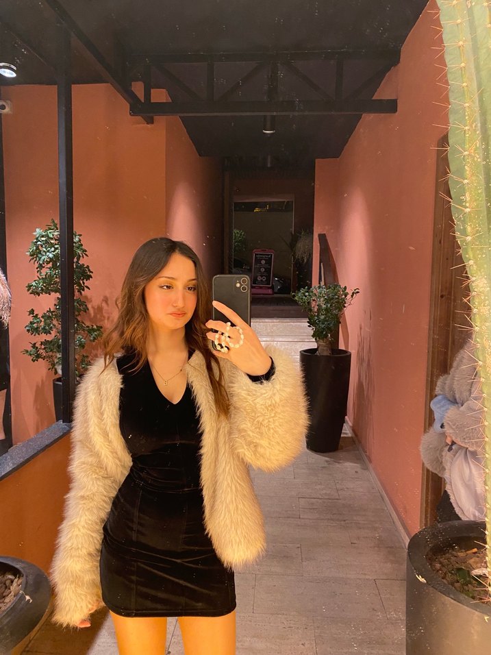 kadife siyah elbise - Görsel 3