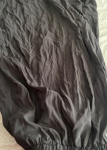 Kadın Siyah Uzun Keten Pilili Etek - Görsel 3