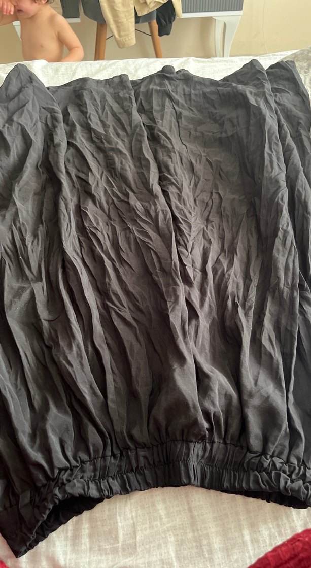 Kadın Siyah Uzun Keten Pilili Etek - Görsel 2