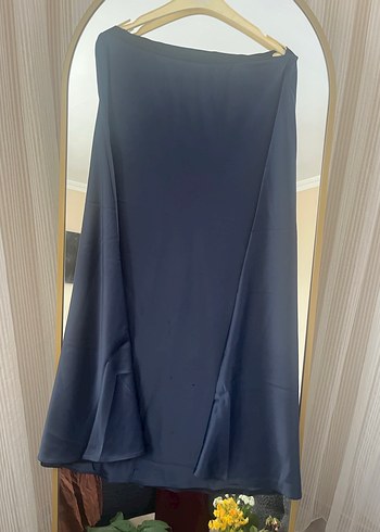 Drapeli Midi Lacivert Kadın Etek - Görsel 2