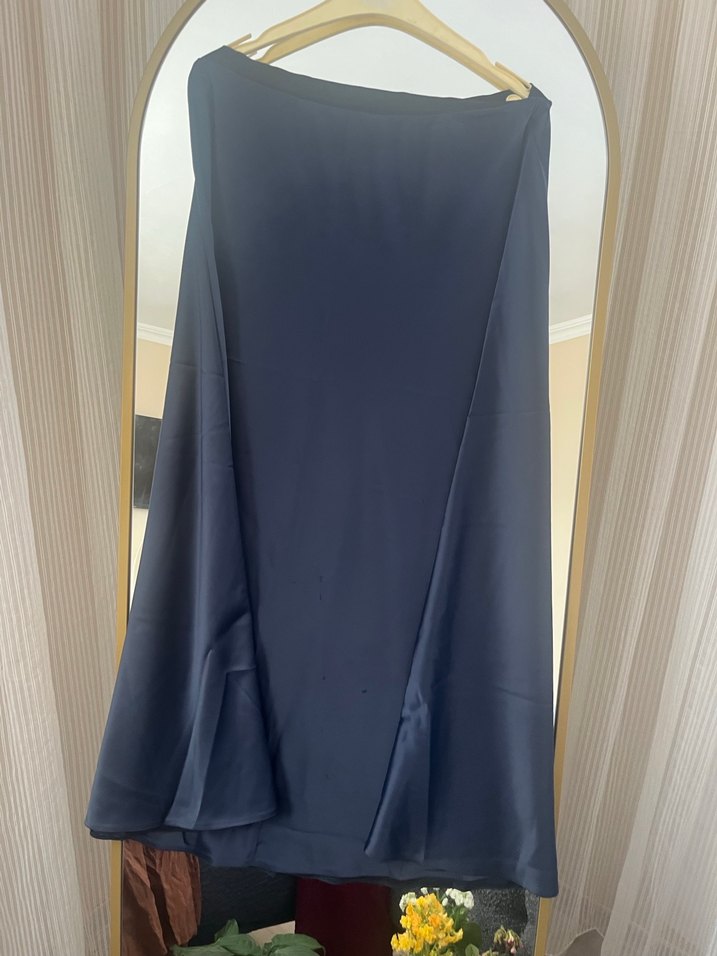 Drapeli Midi Lacivert Kadın Etek - Görsel 2