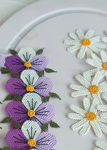 Adet fiyatı 90  Bohem Kırmızı Çiçek İşlemeli El Yapımı motif - Görsel 7