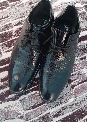 Koyu Mavi Yılan Desenli Erkek Klasik Ayakkabı - Görsel 4