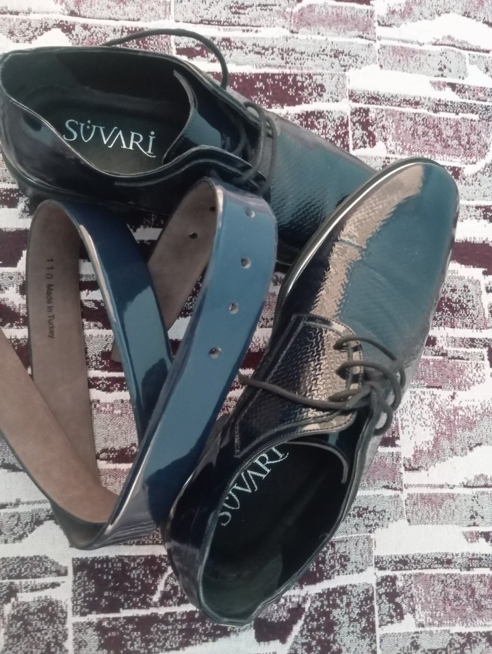 Koyu Mavi Yılan Desenli Erkek Klasik Ayakkabı - Görsel 2