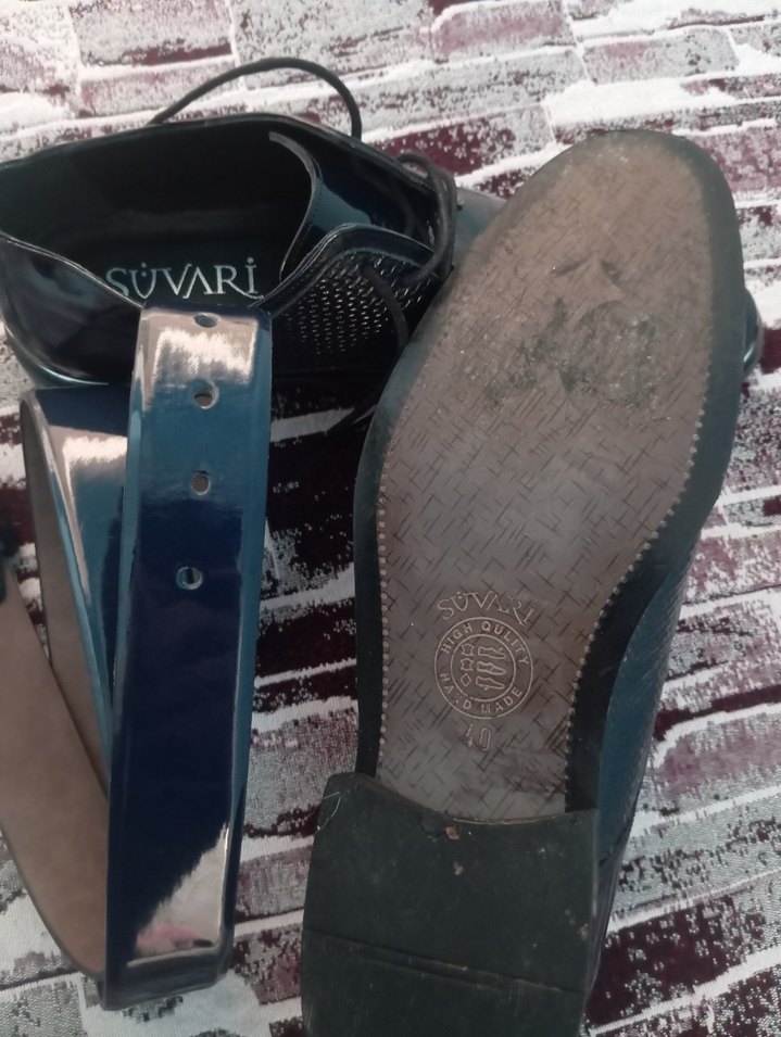 Koyu Mavi Yılan Desenli Erkek Klasik Ayakkabı - Görsel 3