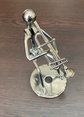 Beden gri Renk Metal Müzisyen Figürü 2 Adet