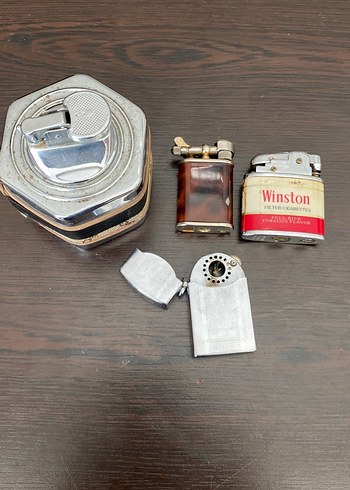 Vintage Metal Mini Çakmak Seti