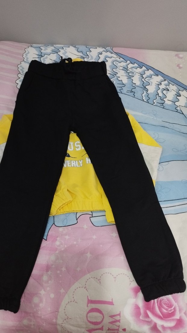 Sarı Kapüşonlu Kız Sweatshirt - Görsel 2