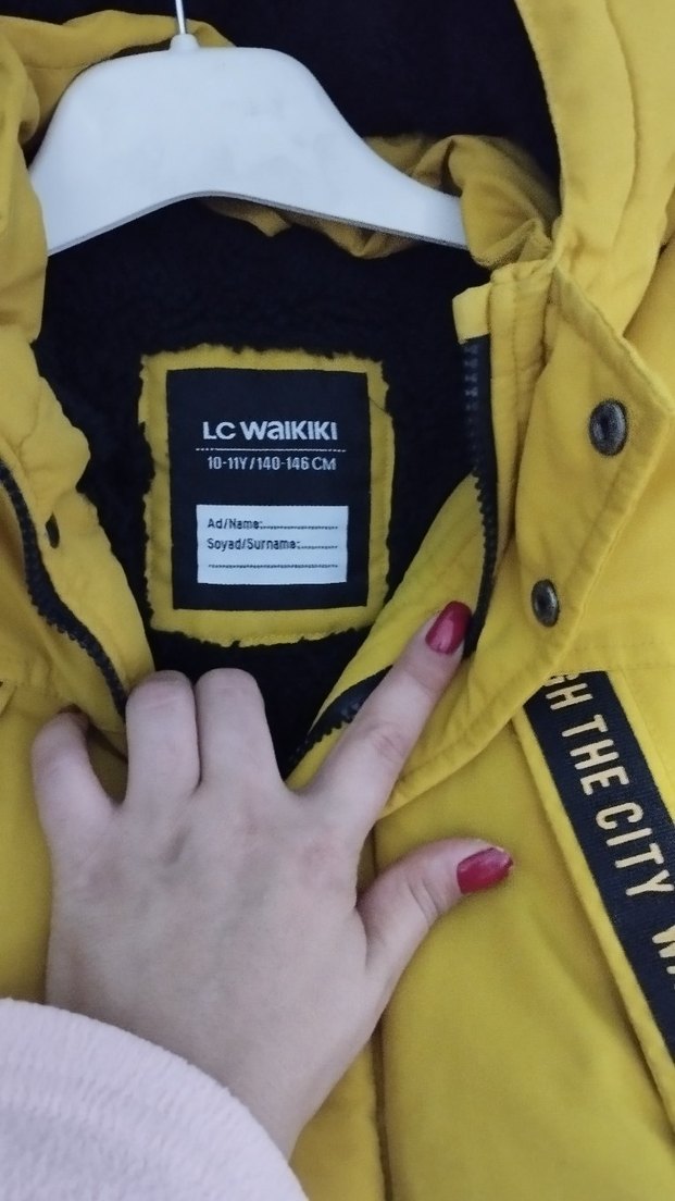 Sarı Düğmeli kız çocuk mont - Görsel 2