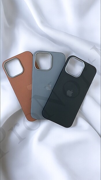 İphone Deri Görünümlü Logolu Kılıf 3 Renk Seçeneği