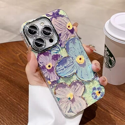 İphone 3D Çiçek Desenli Hologramlı