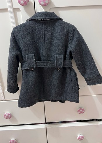 Gri kız Çocuk Kemerli Ceket - Görsel 3