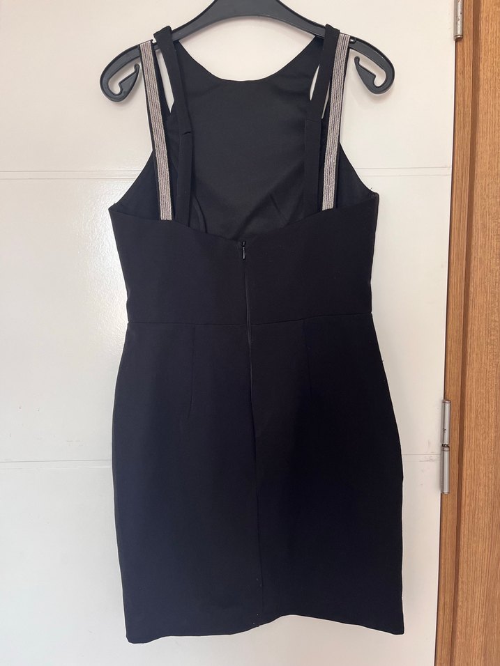 Siyah Drapeli Midi Kadın Abiye Elbise - Görsel 2