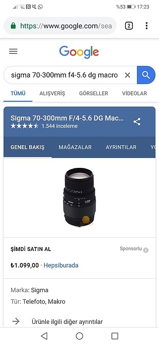 sigma profesyonel fotoğraf makinası lensi