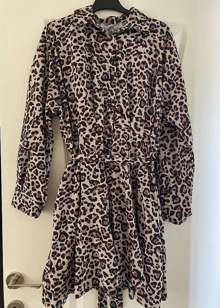 Leopar mini elbise - Görsel 2