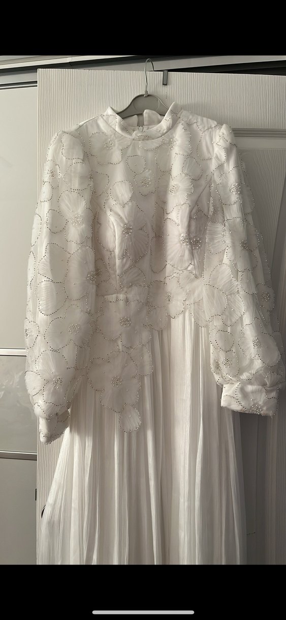 Beyaz nikah elbise - Görsel 3