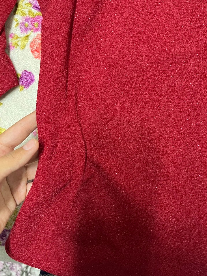 Bordo Boğazlı Kadın simli Body - Görsel 4