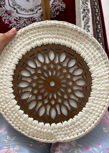 Bej Nakışlı Püsküllü Örgü Kadın Çapraz Çanta - Görsel 4