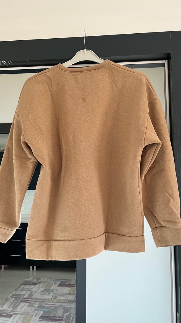 Nike Kadın Kahverengi Süet Sweatshirt - Görsel 2