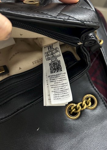 Siyah Deri Guess Kadın Çanta - Görsel 6