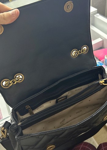 Siyah Deri Guess Kadın Çanta - Görsel 5