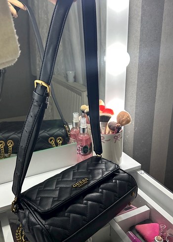 Siyah Deri Guess Kadın Çanta - Görsel 4