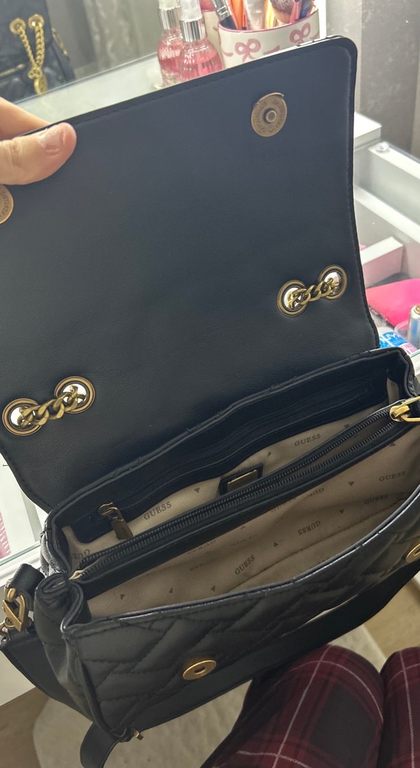 Siyah Deri Guess Kadın Çanta - Görsel 5