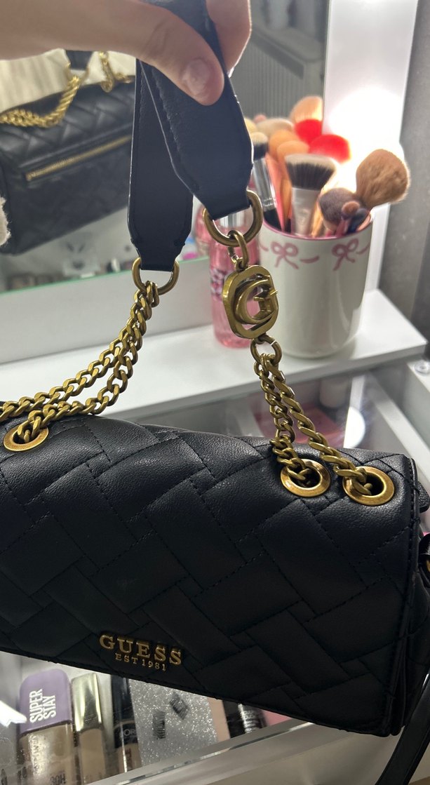 Siyah Deri Guess Kadın Çanta - Görsel 2