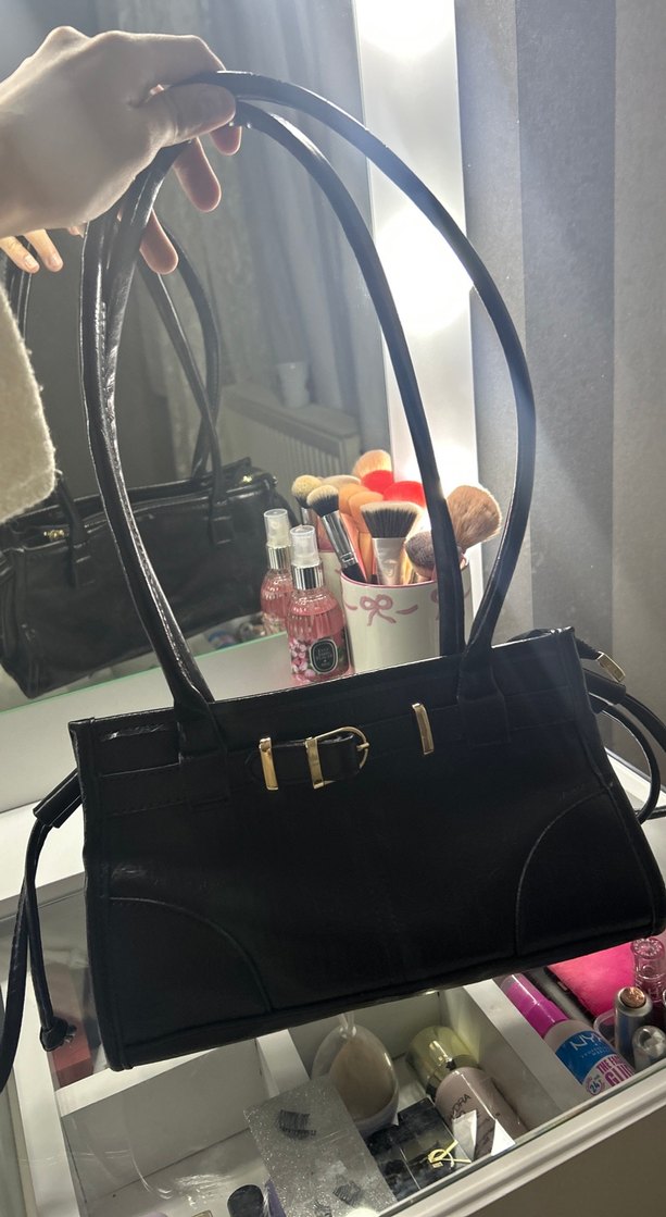 Siyah deri çanta - Görsel 2