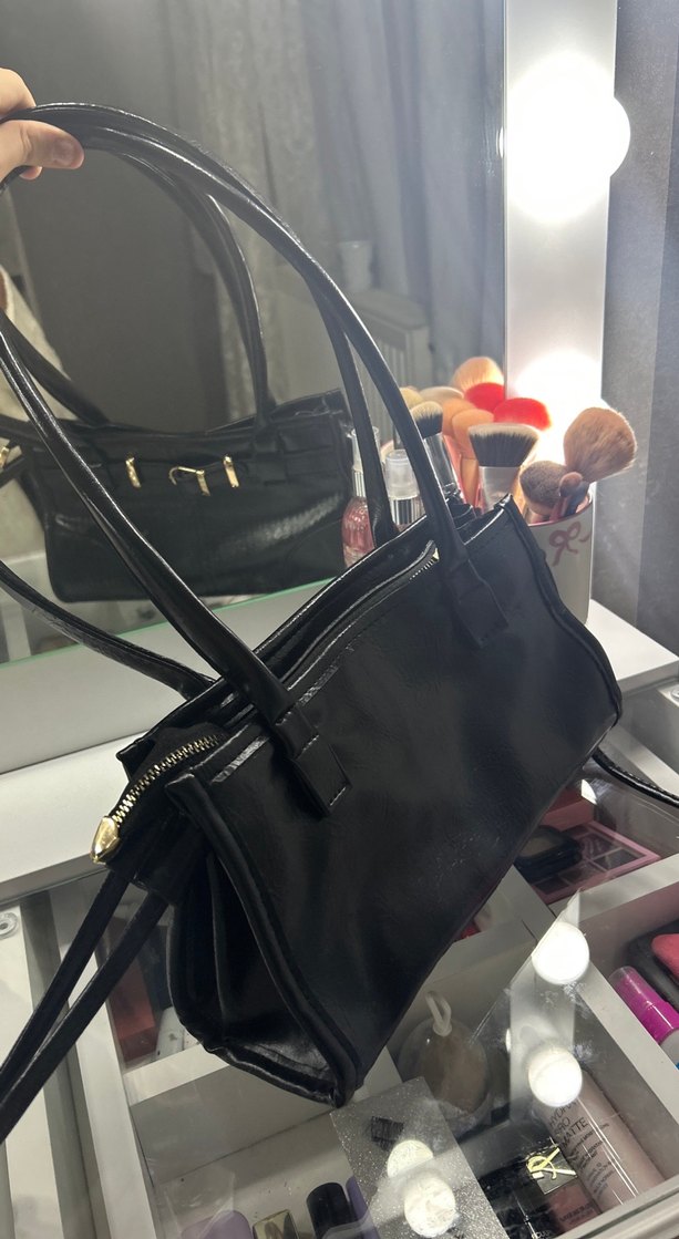 Siyah deri çanta - Görsel 3