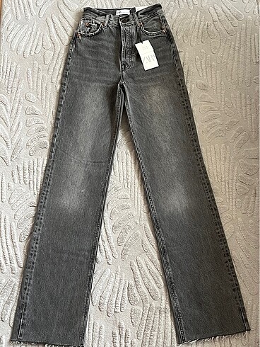 xs Beden gri Renk Zara wide leg jean