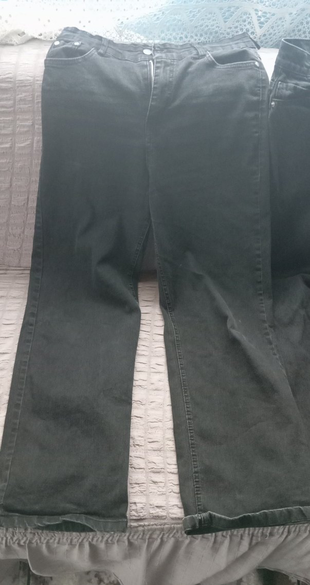 Kadın Siyah Kemerli Normal Boy Denim Pantolon - Görsel 2