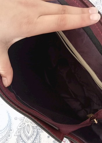 Bordo Deri Kadın Çanta - Görsel 3