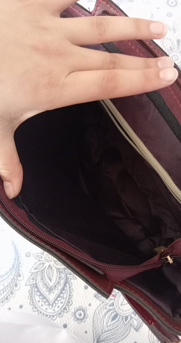 Bordo Deri Kadın Çanta - Görsel 3