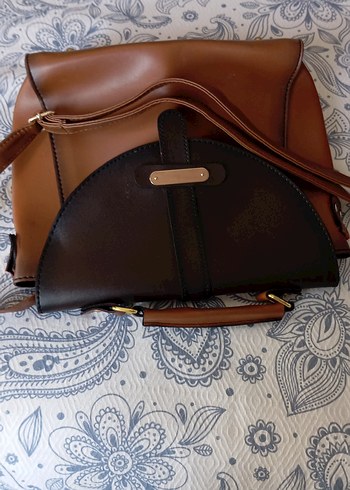Kahverengi Deri Tokalı Kadın Çanta - Görsel 3