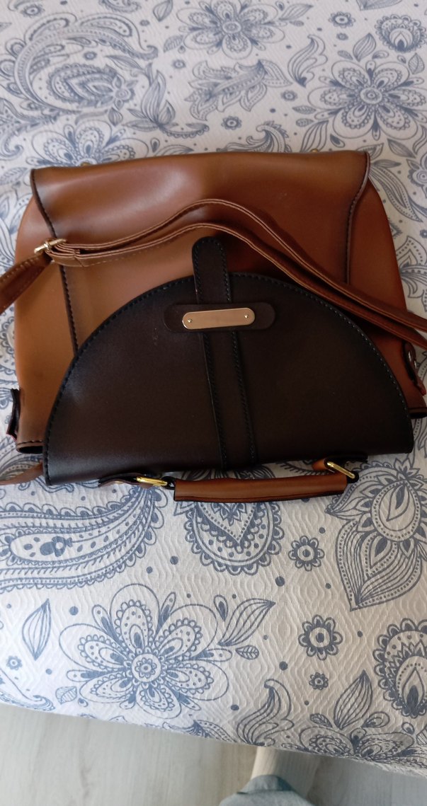 Kahverengi Deri Tokalı Kadın Çanta - Görsel 3