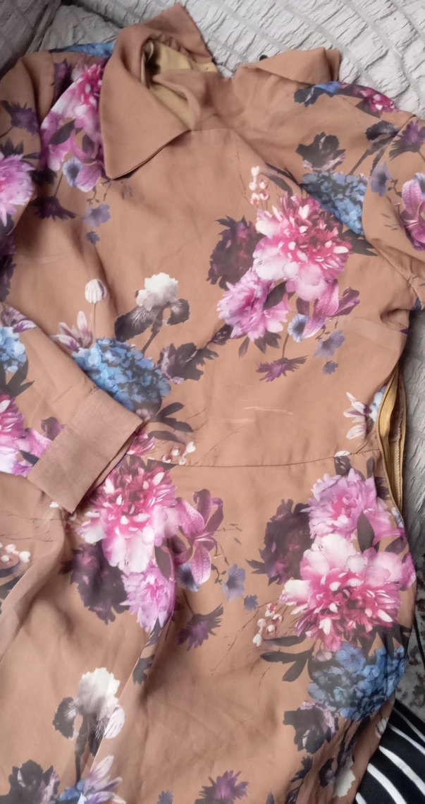 Bej Çiçek Desenli Uzun Bohem Elbise - Görsel 3