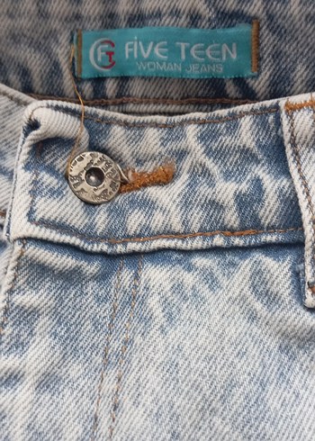Diğer Yıldız Desenli Salaş Midi Kot Pantolon