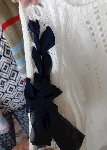 Beyaz Örgü Kadın Kazak - Görsel 4