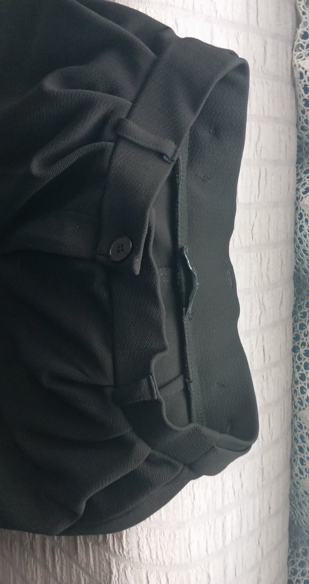 Siyah Midi Kumaş Kadın Pantolon - Görsel 4