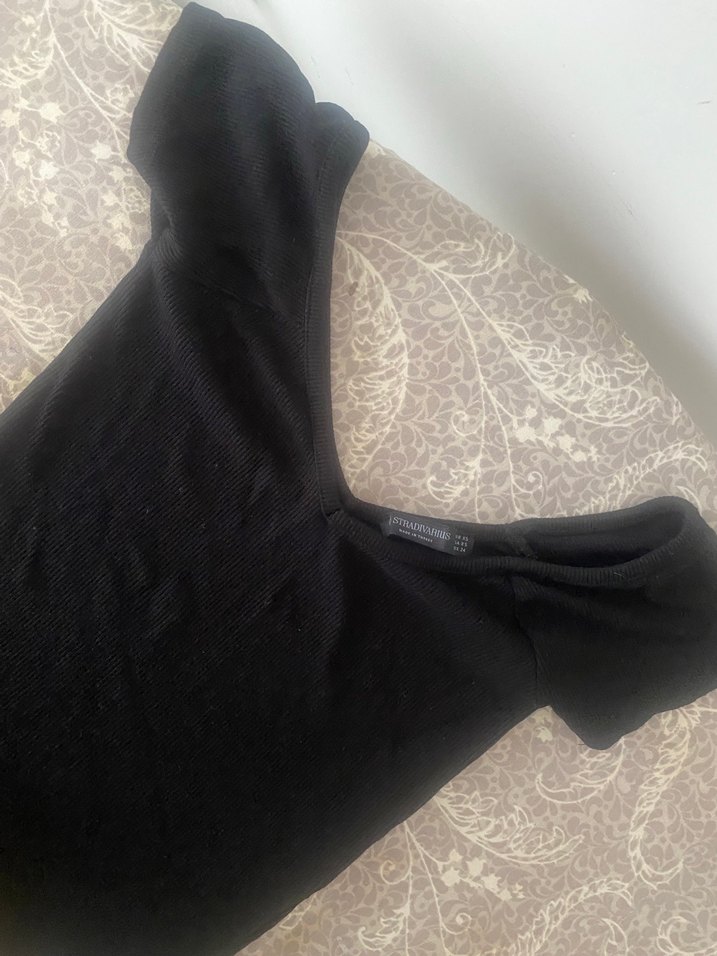 Siyah V Yaka Kolsuz Hamile Üstü - Görsel 3