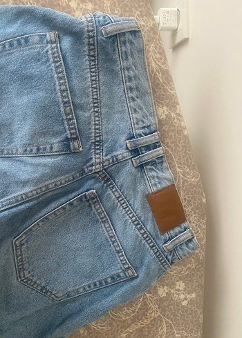 Gevşek Kesim Midi Mavi Kadın Denim Jean