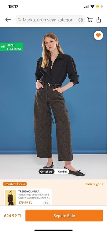 Leopar desenli pantalon