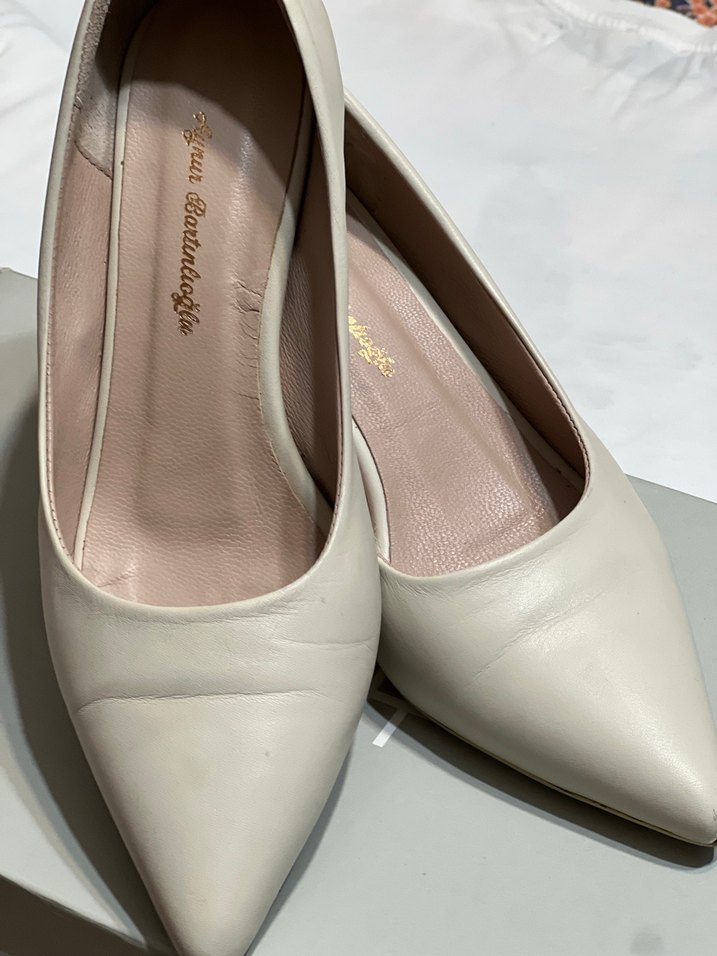 Bej Stiletto Topuklu Kadın Ayakkabısı - Görsel 2