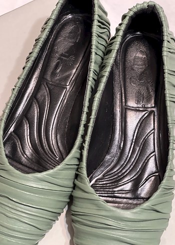 Kadın Yeşil Pliseli Sivri Burun Stiletto - Görsel 5