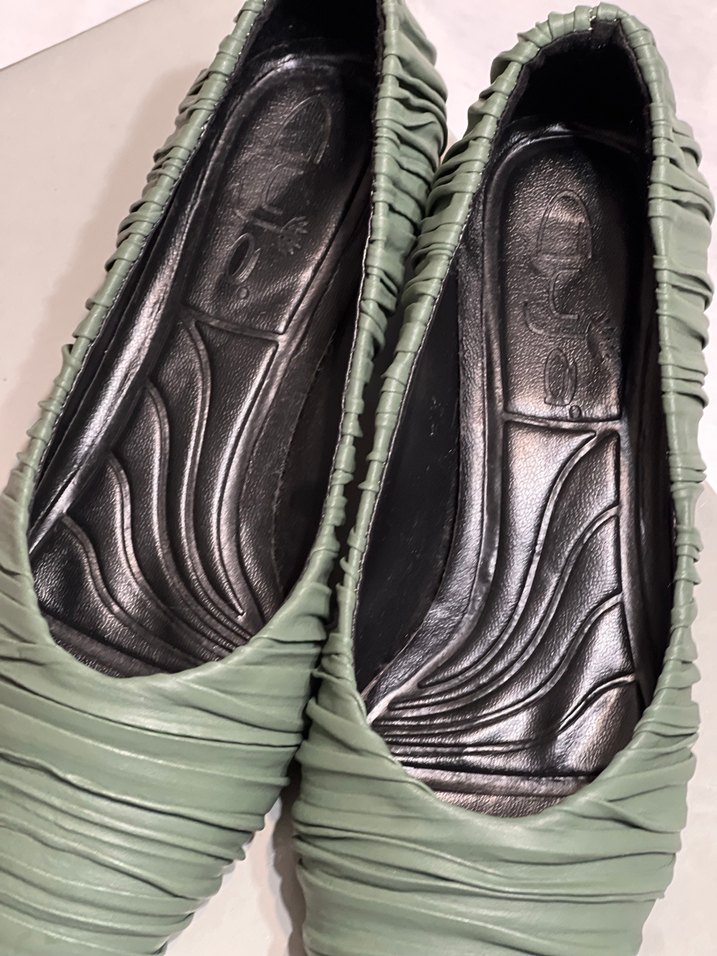 Kadın Yeşil Pliseli Sivri Burun Stiletto - Görsel 5