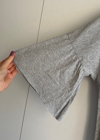 LC Waikiki Gri Kadın Kısa Kollu bluz